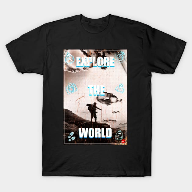 EXPLORE THE WORLD - TRAVEL T-Shirt by Dibujartpe